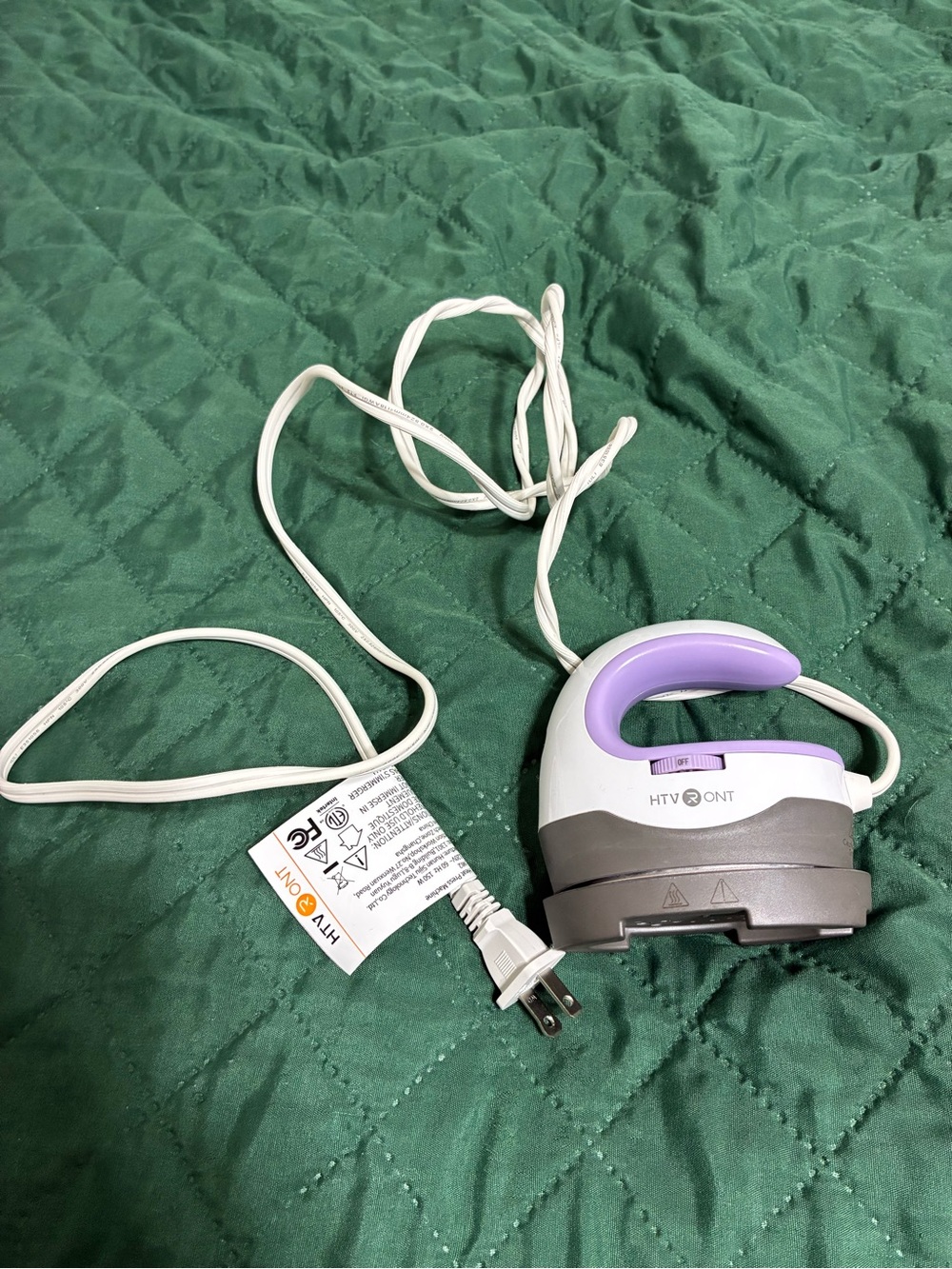 HTVont Mini Travel Iron in White, Purple & Gray
